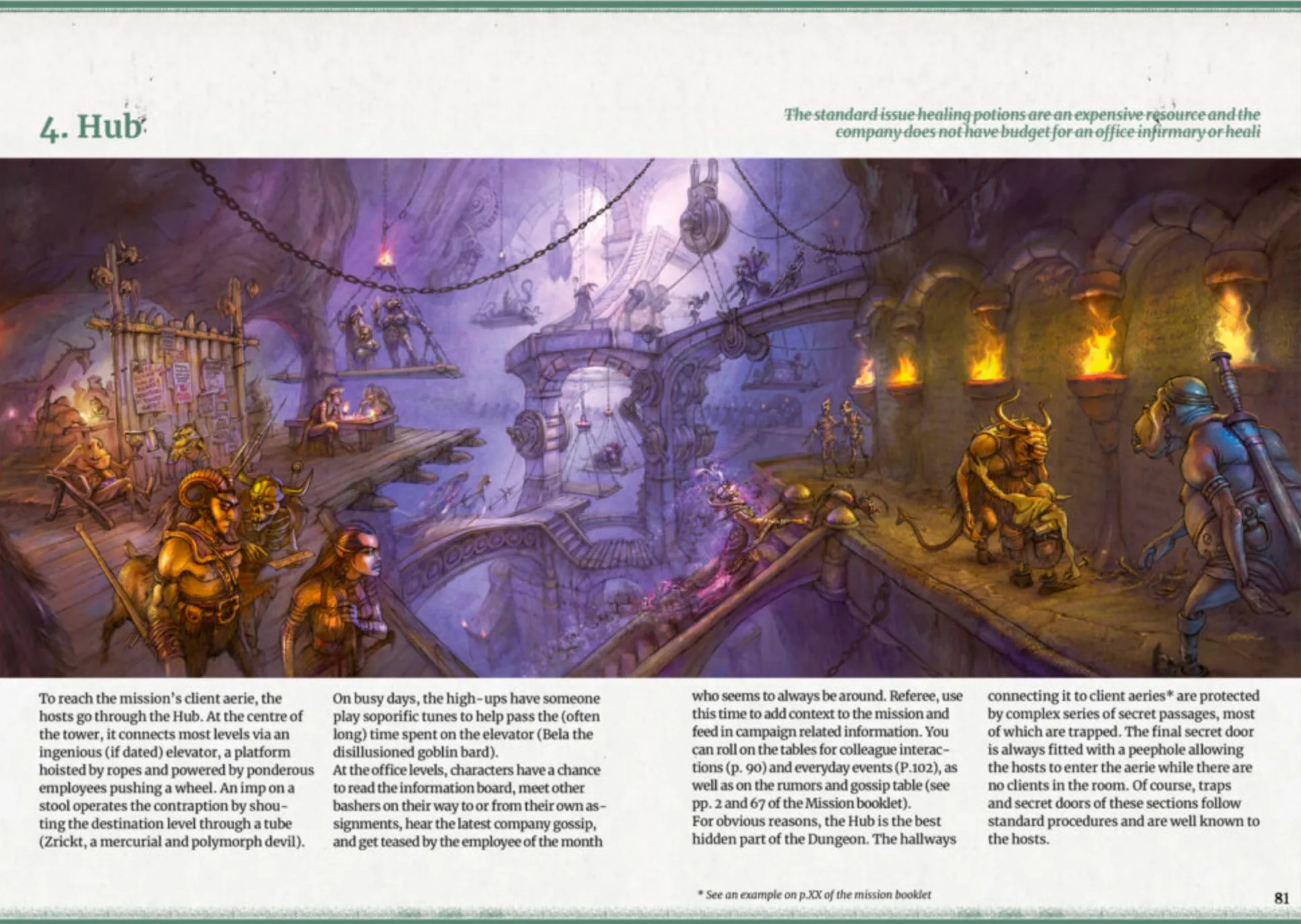 Dungeon Inc. interior pages showing the book layout and artwork