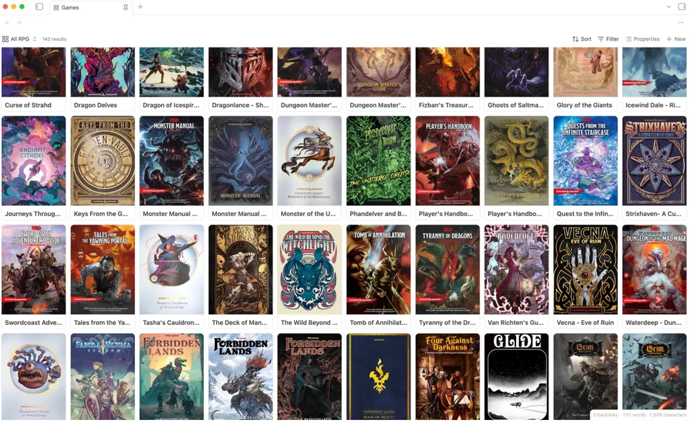 obsidian game library screenshot