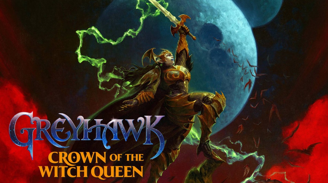 Greyhawk: Crown of the Witch Queen artwork showing a warrior beneath a blue moon